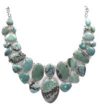 Turquoise And Multistone Sterling Silver Necklace