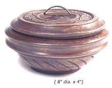 Wood Carving Antique Finish Nuts Bowl