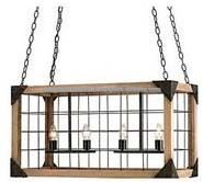 Wooden Basket Hanging Lamp