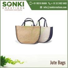 Plain U Shaped Jute Tote Bags