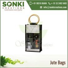 Two Bottle Plain Jute Bag
