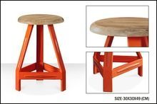 WOODEN COLOURFULL IRON STOOL