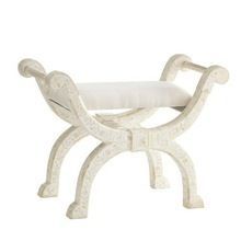 White Bone Inlay Jenny Stool