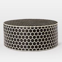 Round Bone Inlaid Side Table