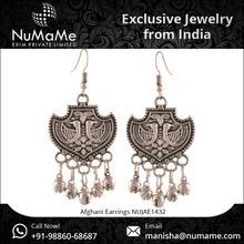 Peacock Gold Hanging Beaded Earrings