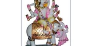 White Marble Manibhadra Vir Statue