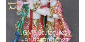 White Marble Radha Krishna Pair Statue