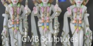 White Marble RAM, Laxman And Sita Statues