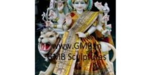 White Marble Sherawali Maa Murti