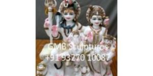 White Marble Shiv Parivar Statue