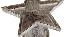 Silver Metal Star Candle Holder