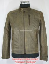 Patch Biker Brown Vintage Leather Jacket