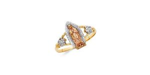 Tri Color Plated Virgin Mary Ring