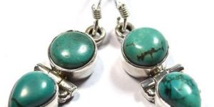 Turquoise Gemstones Pure Silver Earring