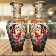 Painted White Marble Handicraft Flower Vase