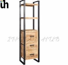 Wooden Bookcase Cosmo Industrial Slim Bookcase