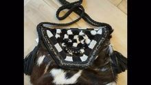 LEATHER FUR SLING BAG