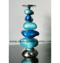 Stone AND Metal Candle Holder
