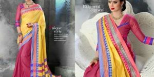 Plain Saree with Lace Border