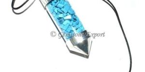 Turquoise Pyrex Glass Chamber Pendulum