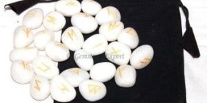 White Agate Rune Set