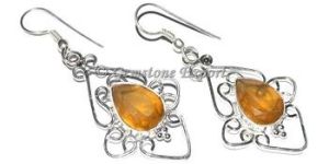 Yellow Quartz Gemstone Earrings