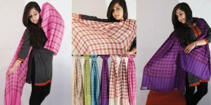 Kashmiri Checkered Wool Stole