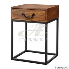 Vintage Look Industrial Bed Side Table