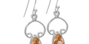 Yellow Citrine Gemstone Earring