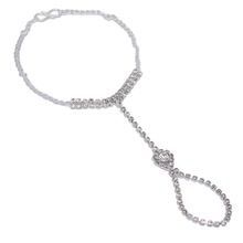 Silver Plated Rhinestone Haathphool