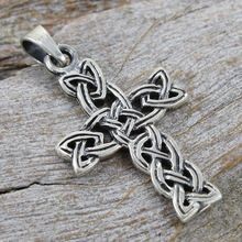 Vintage Cross Shape Oxidized Plain Silver Pendant