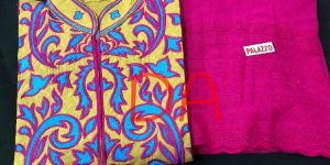 Phulkari Cotton Fancy Designer Palazzo Suits