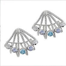 SWISS BLUE TOPAZ SILVER EARRING