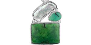 Turquoise Biwa Pearl Pendant