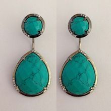 Turquoise Drop Stud Earring