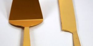 SS Gold Cake Cutlery Set