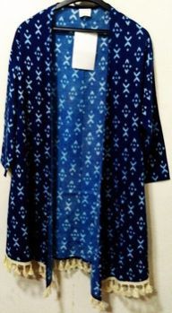 WOVEN IKAT KIMANO WITH LAYS WORKED