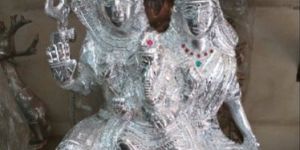 Shiva Parvati Silver Statue