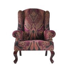Wool Solid Wood Arm Chair