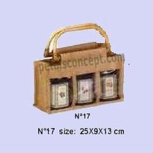 Recyclable Jute Screen Printing Wine Bottle Carry Bag