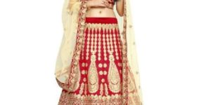 Womens Red Colour Banglori Silk Lehengas Choli