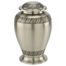 Pewter Leaf Band Cremation Urn