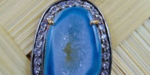 Slice Aqua Agate Pendant