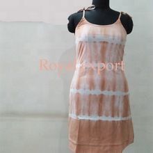 Women Cream Color Tie Dye Sleeveless Beach Tunic Top