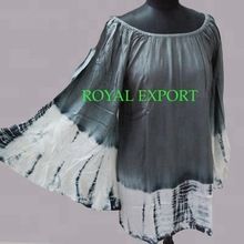 Women Tie Dye Split Sleeve Beachwear Kaftan Swimwear Top Cover up