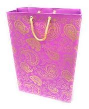 Purple Gold Flora Design Handmade Paper Bag