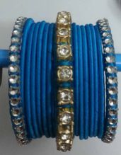 Turquoise Color Silk Thread Bangle