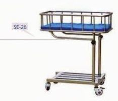 Stainless Steel Hospital Baby Trolley