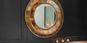 Shunya Bronzy Round Wall Mirror