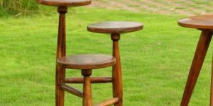 Three Level Solid Wood End Table